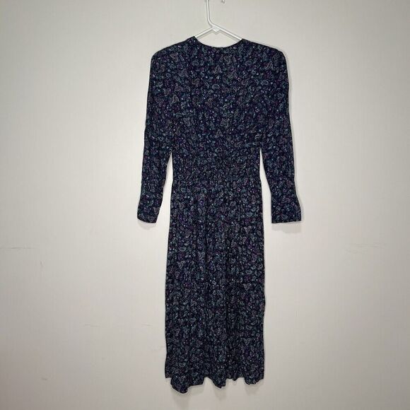 Karin Stevens Country Floral Midi Dress 8 Lace Collar Prairie Cottagecore Flaw - Picture 6 of 9